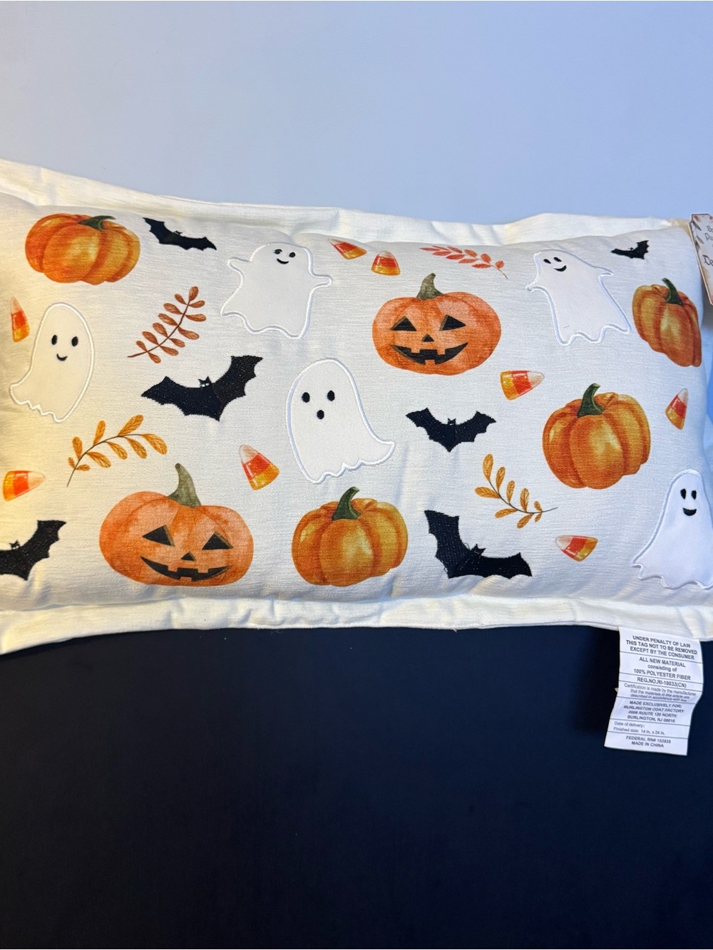 Boo’s pumpkin grove Halloween Pumpkin & Ghost decorative pillow Orange, black